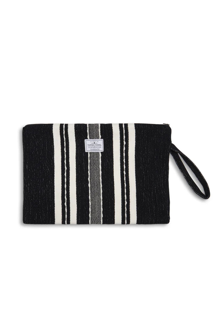 The Mercer Wet-Dry Bag | Large | black with ecru stripes