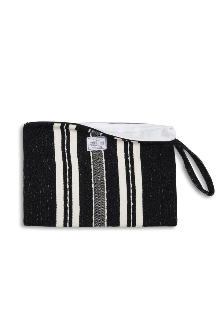 The Mercer Wet-Dry Bag | Large | black with ecru stripes