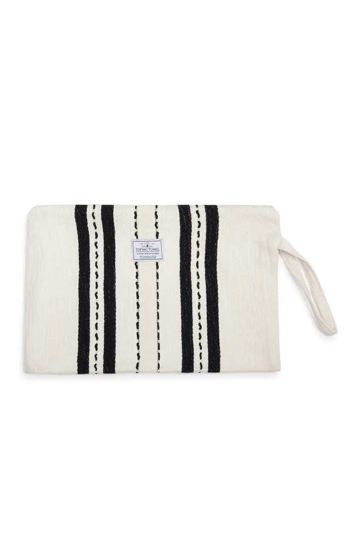 The Mercer Wet-Dry Bag | Large | ecru with black stripes