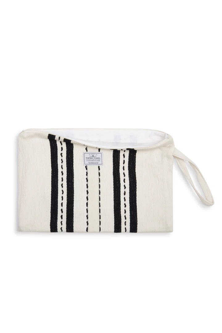 The Mercer Wet-Dry Bag | Large | ecru with black stripes