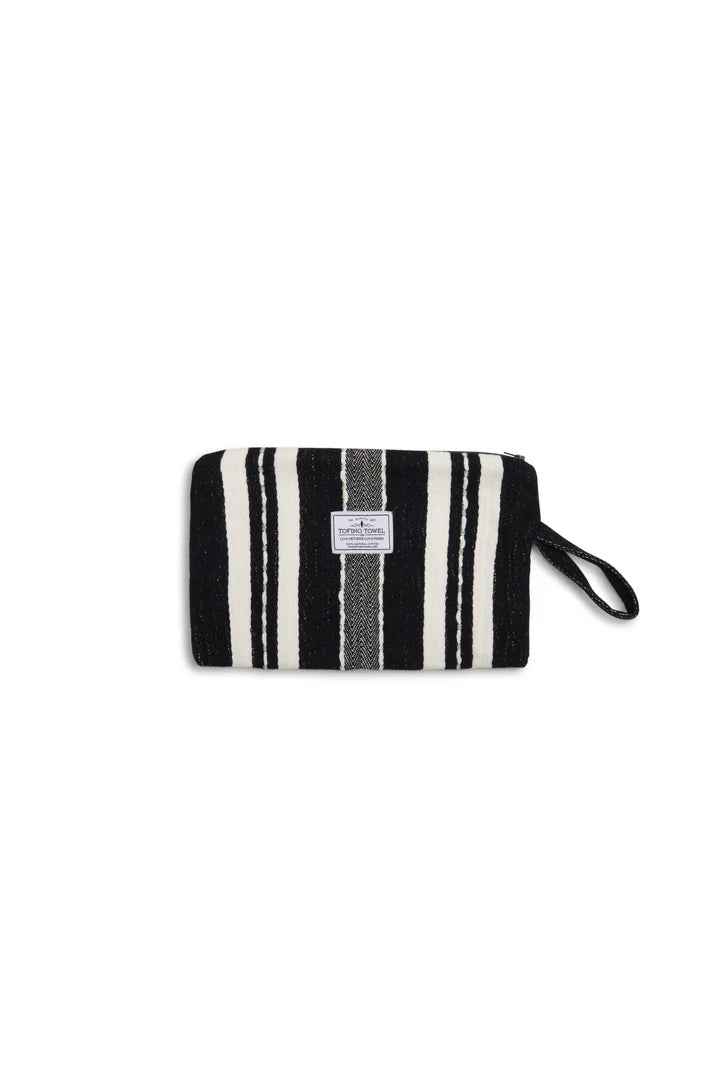 The Mercer Wet-Dry Bag | Small | black with ecru stripes