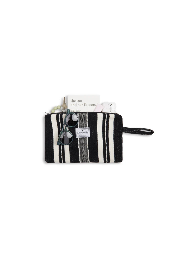 The Mercer Wet-Dry Bag | Small | black with ecru stripes
