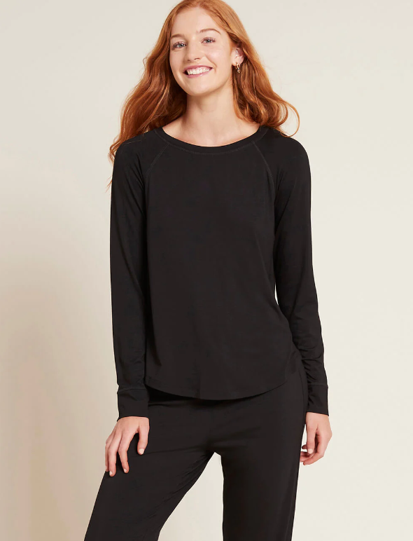 Goodnight Raglan Sleep Top | black