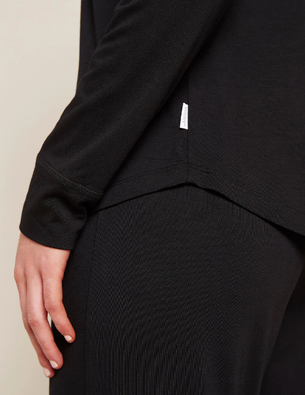 Goodnight Raglan Sleep Top | black