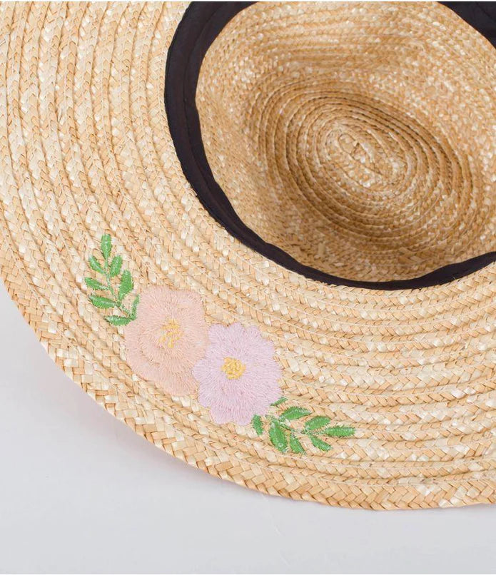 In Bloom Straw Hat - Washed Coral