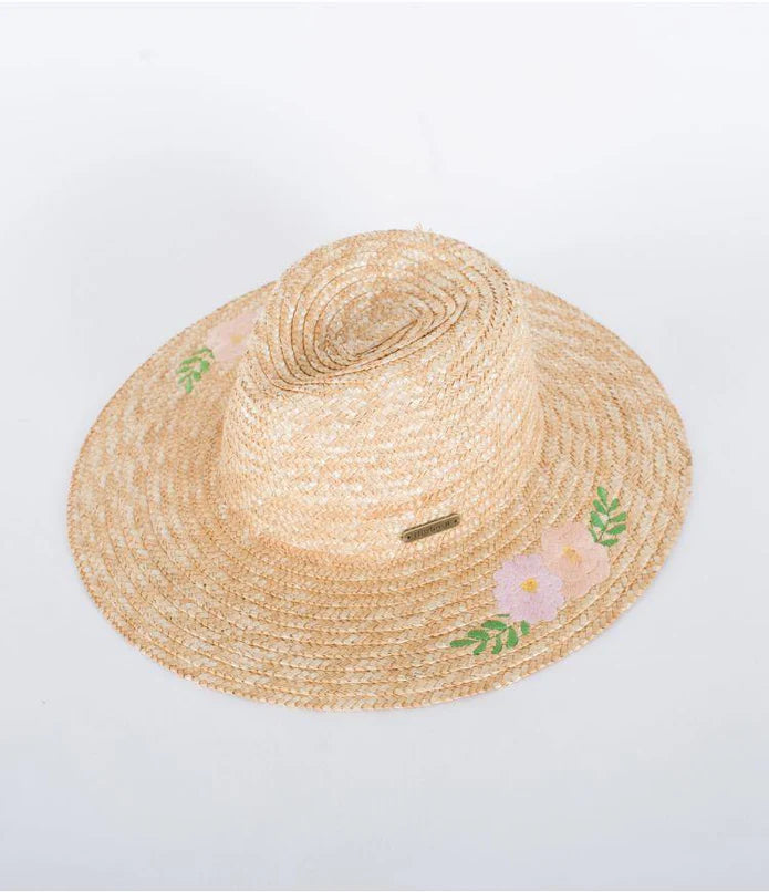 In Bloom Straw Hat - Washed Coral