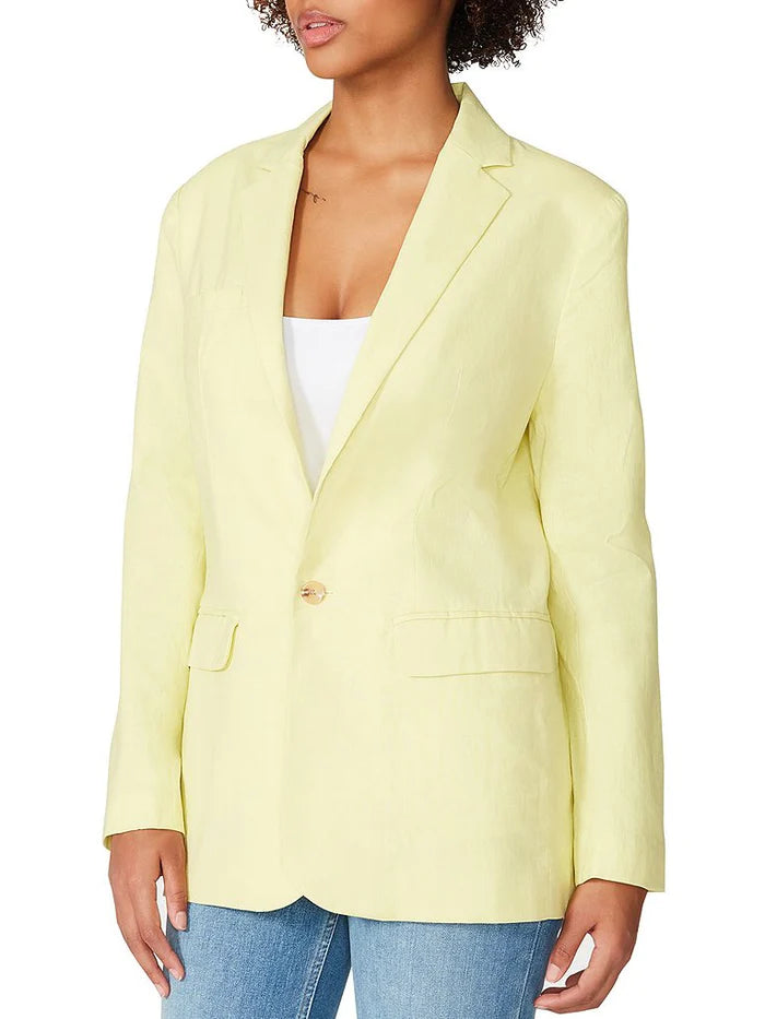 Steve Madden | Linen On The Edge Blazer | sunny lime