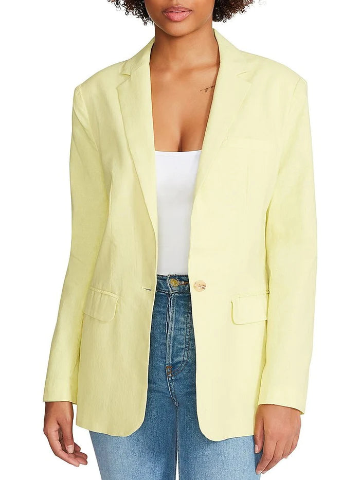 Steve Madden | Linen On The Edge Blazer | sunny lime