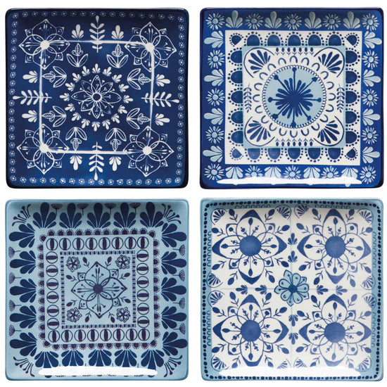 Porto Stamped Appetizer Plates | Set of 4