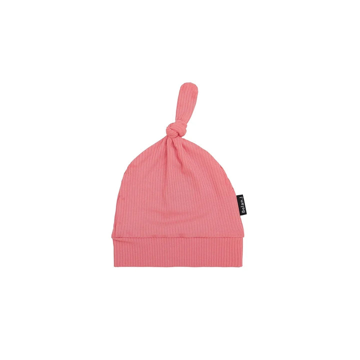 Ribbed Knotted Hat | Candy Pink
