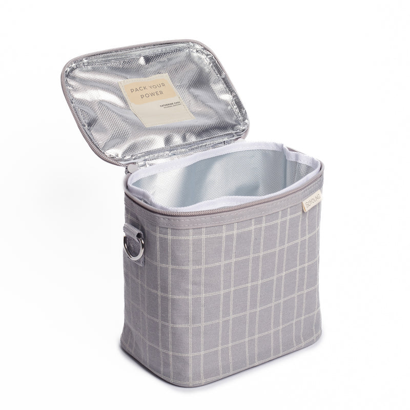 SoYoung | Light Grey Grid Petite Lunch Poche