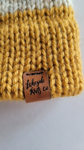 Knit Women's Double Brim Toque | mustard | handmade in Ontario Canada
