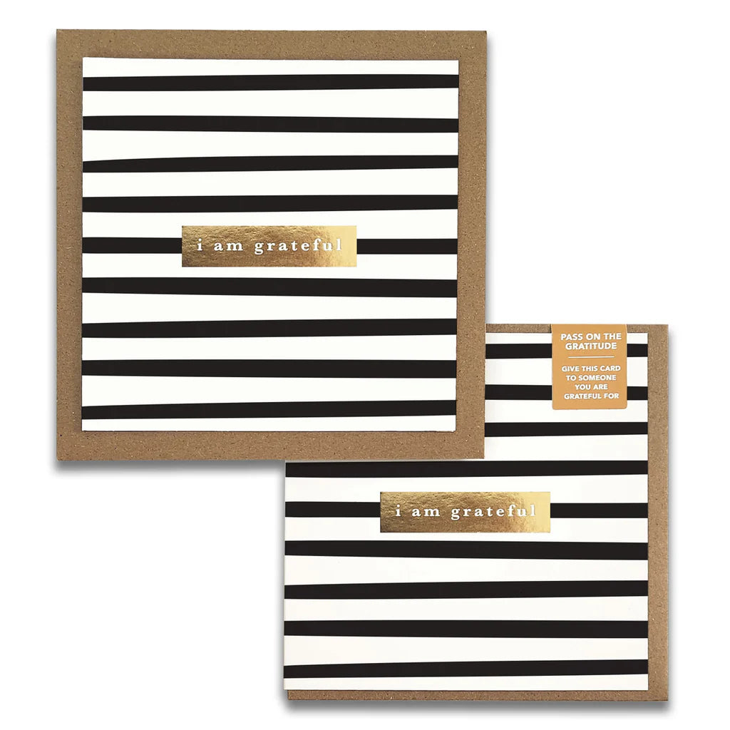 MAYLAY CO - GREETING CARD - STRIPES MONOCHROME GRATITUDE