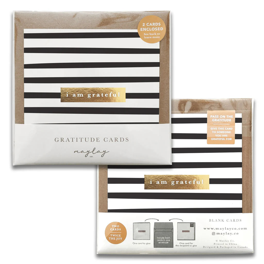 MAYLAY CO - GREETING CARD - STRIPES MONOCHROME GRATITUDE