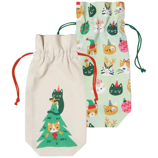 Wine Bag Set of 2 | Let it Meow