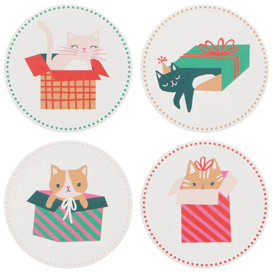 Absorbent Ceramic Coasters | Let it Meow | Set of 4