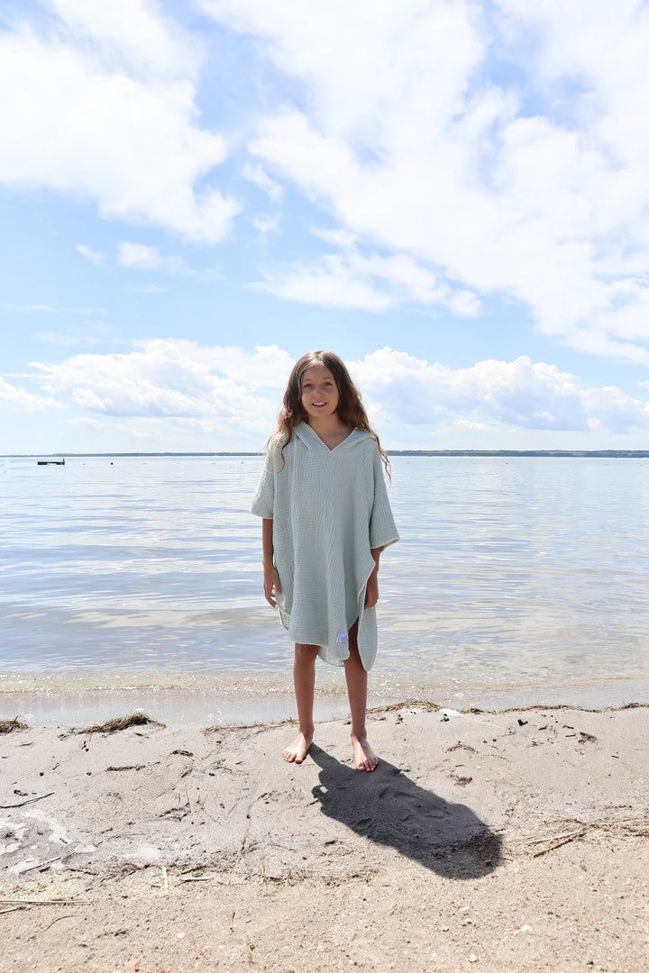 Tofino Towel | The Pebble Kids Muslin Poncho | sage