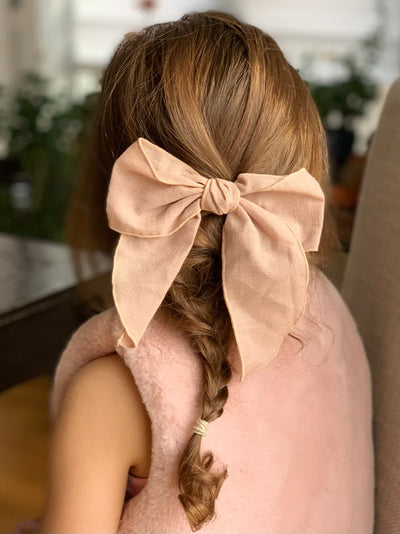 Large Bow Hair Clip | rose