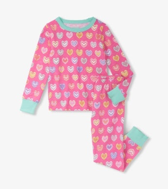 HATLEY | COTTON PAJAMA SET | SHIBORI HEARTS