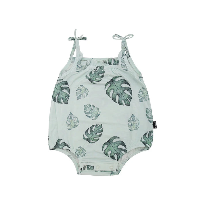 BELAN.J | SHOULDER TIE BUBBLE ONESIE | TROPICAL LEAVES