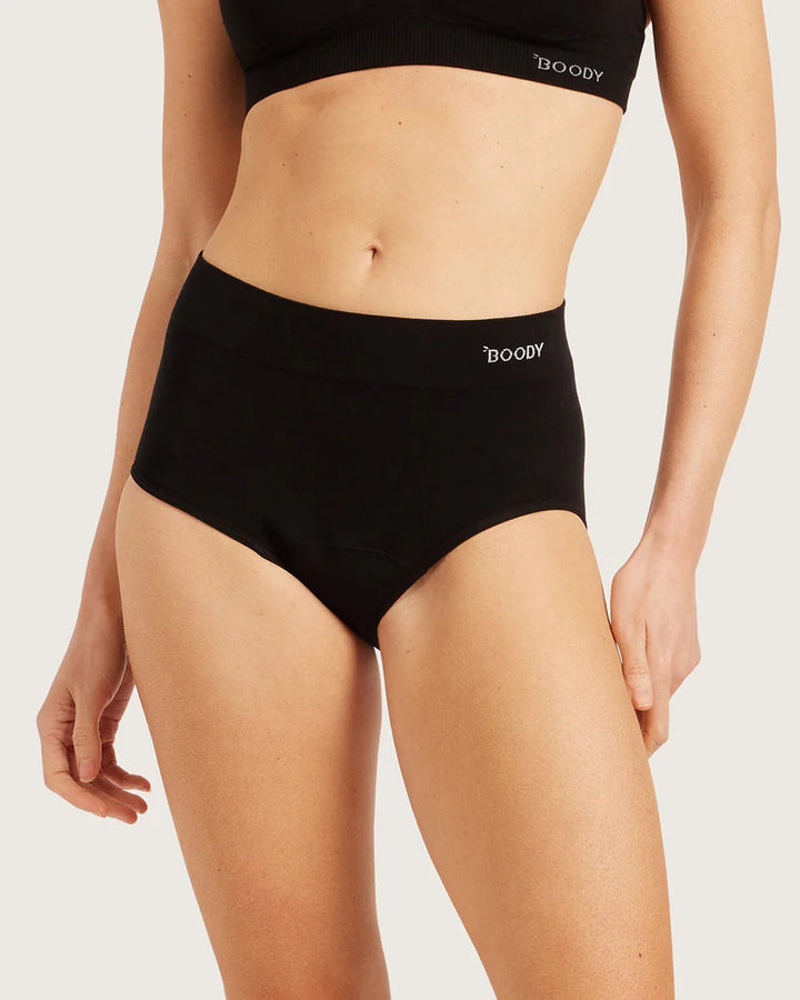Period & Leak Proof | Full Brief with Light to Moderate Coverage | black