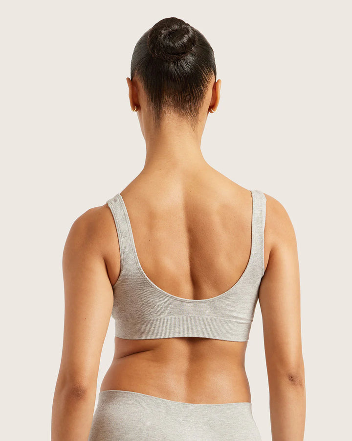 Seamfree Padded Crop Bra |  light grey