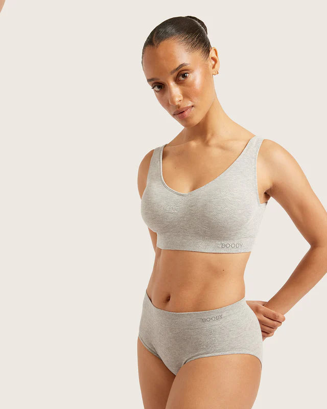 Seamfree Padded Crop Bra |  light grey