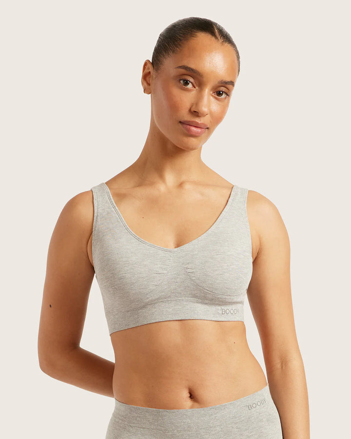 Seamfree Padded Crop Bra |  light grey