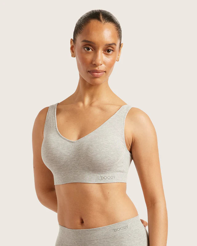 Seamfree Padded Crop Bra |  light grey
