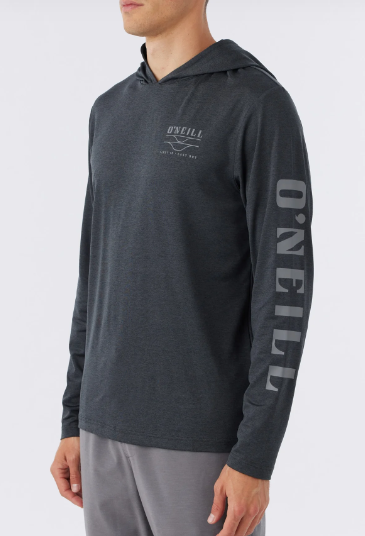 TRVLR UPF Hooded Snap Long Sleeve | heather black