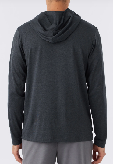 TRVLR UPF Hooded Snap Long Sleeve | heather black