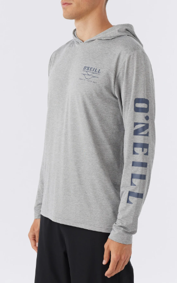 TRVLR UPF Hooded Snap Long Sleeve | heather grey