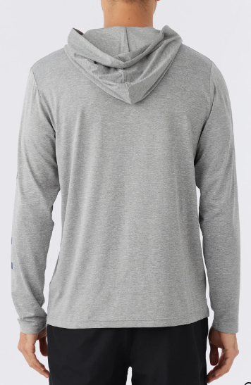 TRVLR UPF Hooded Snap Long Sleeve | heather grey