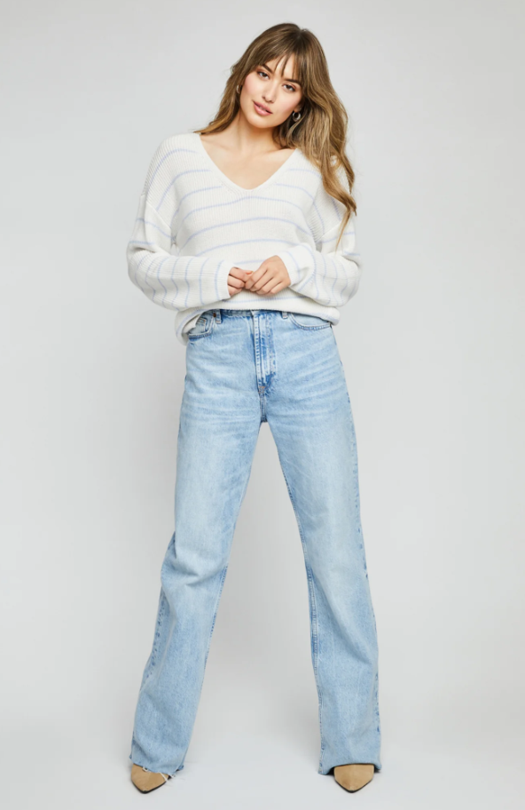 GENTLE FAWN | TUCKER PULLOVER SWEATER | BLUEBELL STRIPE