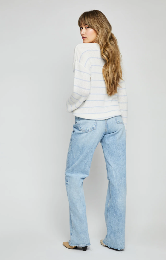 GENTLE FAWN | TUCKER PULLOVER SWEATER | BLUEBELL STRIPE