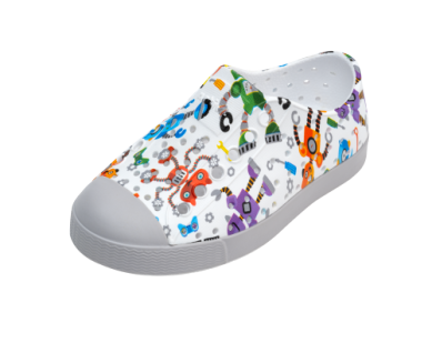 Native Shoes Jefferson - Sugarlite Print Mist Grey/Shell White/Robots