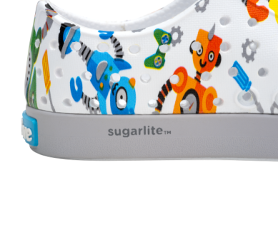 Native Shoes Jefferson - Sugarlite Print Mist Grey/Shell White/Robots