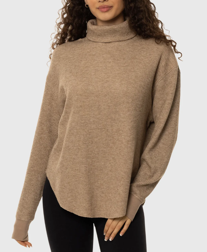 TEAMLTD | WAFFLE TURTLENECK | ALMOND