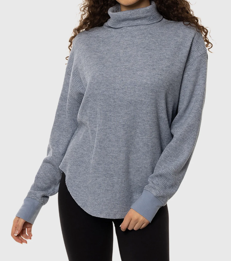 TEAMLTD | WAFFLE TURTLENECK | BLUE