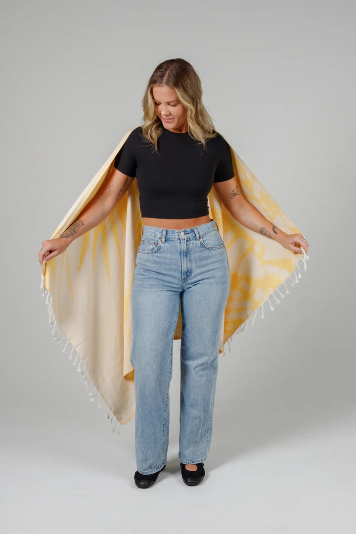 Tofino Towel | The Somers Palm Turkish Towel | apricot
