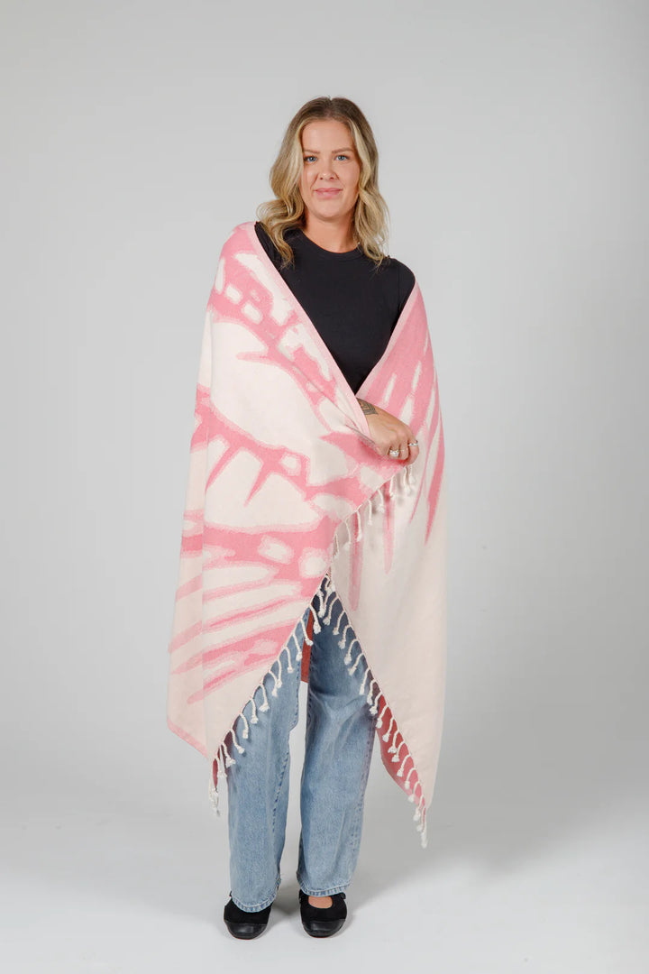 Tofino Towel | The Somers Palm Turkish Towel | pink