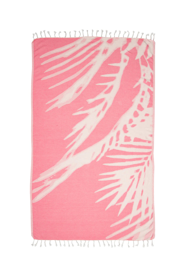 Tofino Towel | The Somers Palm Turkish Towel | pink