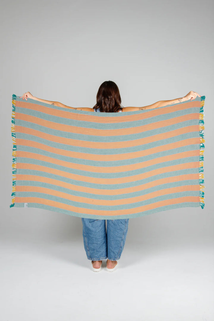 Tofino Towel | The Banks Muslin Turkish Towel | mint mix