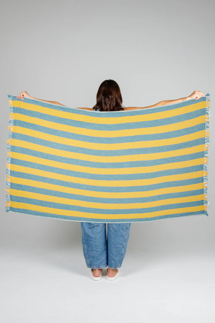 Tofino Towel | The Banks Muslin Turkish Towel | mint mix