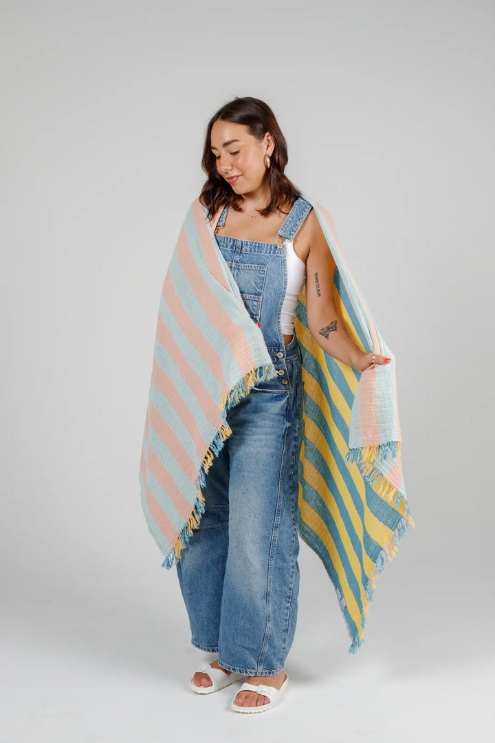 Tofino Towel | The Banks Muslin Turkish Towel | mint mix