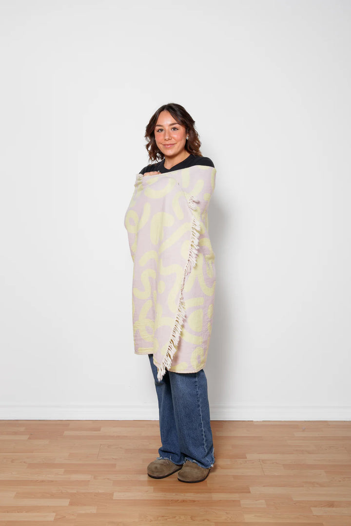 TOFINO TOWEL | THE DREW DOODLE TURKISH TOWEL | LIME