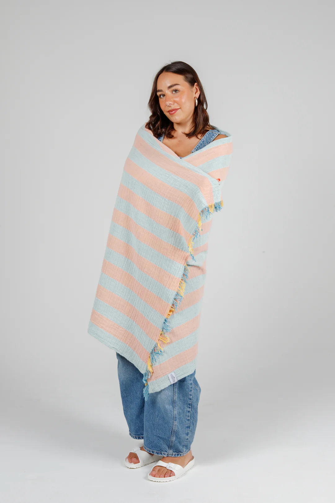 Tofino Towel | The Banks Muslin Turkish Towel | mint mix