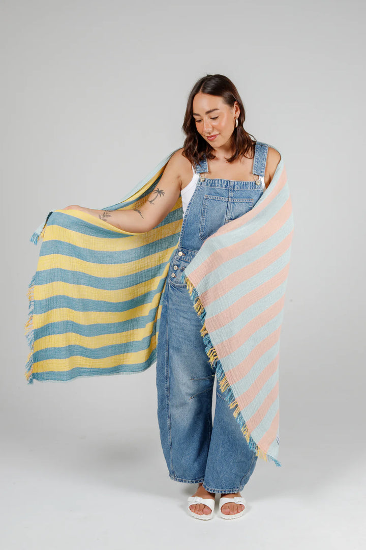Tofino Towel | The Banks Muslin Turkish Towel | mint mix