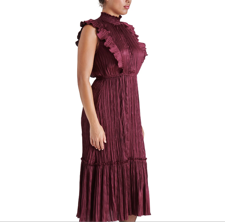 Steve Madden | Wednesday Burgundy Ruffe Dress | wine
