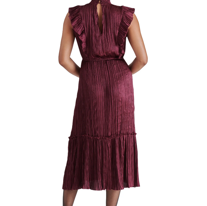 Steve Madden | Wednesday Burgundy Ruffe Dress | wine